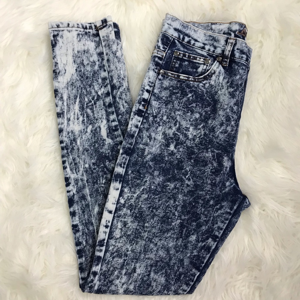American Quality Acid Wash Jeans Skinny Size15 196